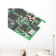 Green Computer Circuit Board Wall Decal