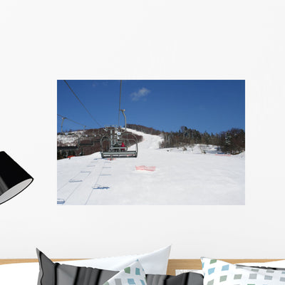 Ski Lift Wall Decal shown on a wall
