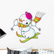 Cheerful Snowman Skis