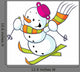 Cheerful Snowman Skis