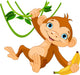 Baby Monkey on a Tree Wall Decal