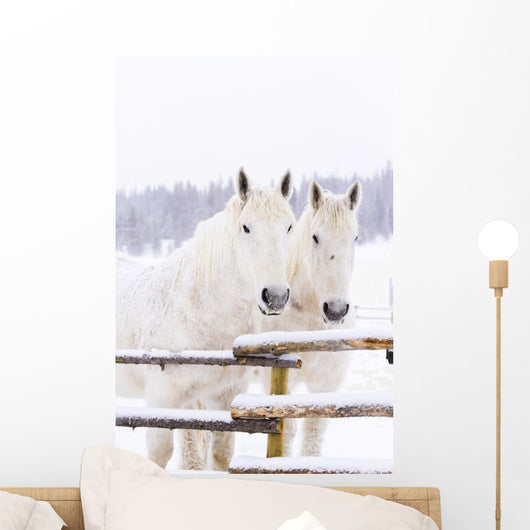 White Horses Wall Mural