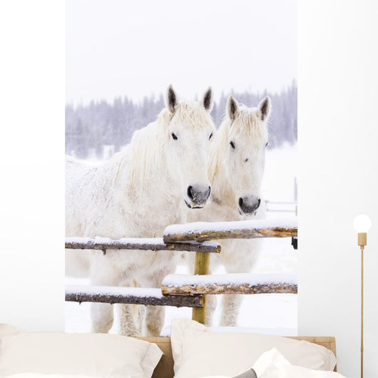 White Horses Wall Mural