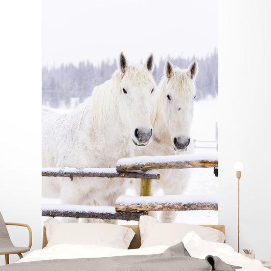 White Horses Wall Mural