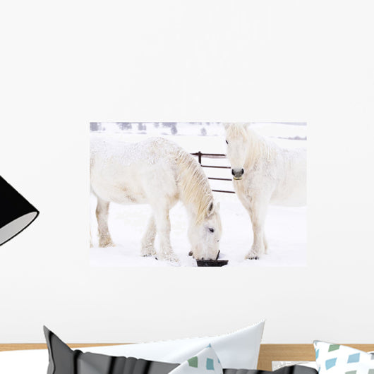 White Horses Wall Mural