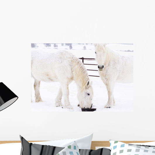 White Horses Wall Mural