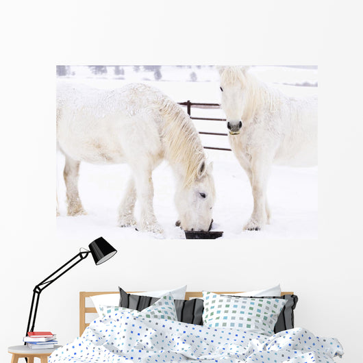 White Horses Wall Mural