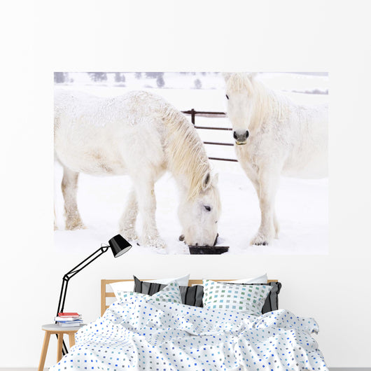 White Horses Wall Mural