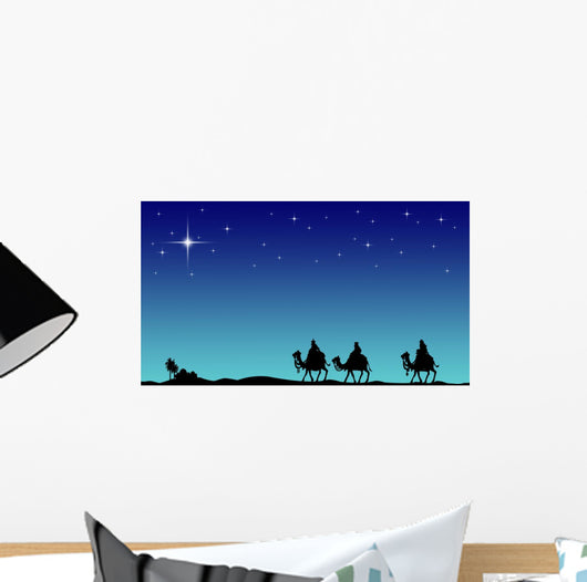 Three wisemans and the star of Bethlehem Wall Mural