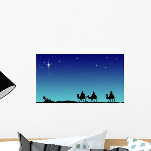 Three wisemans and the star of Bethlehem Wall Mural