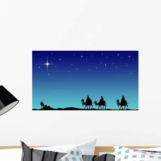 Three wisemans and the star of Bethlehem Wall Mural
