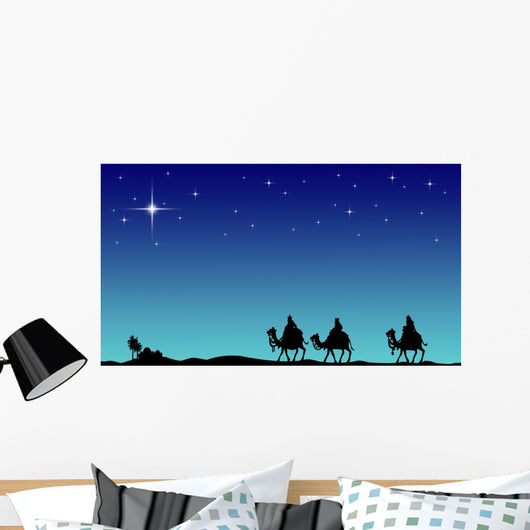 Three wisemans and the star of Bethlehem Wall Mural