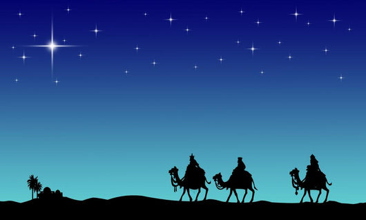 Three wisemans and the star of Bethlehem Wall Mural