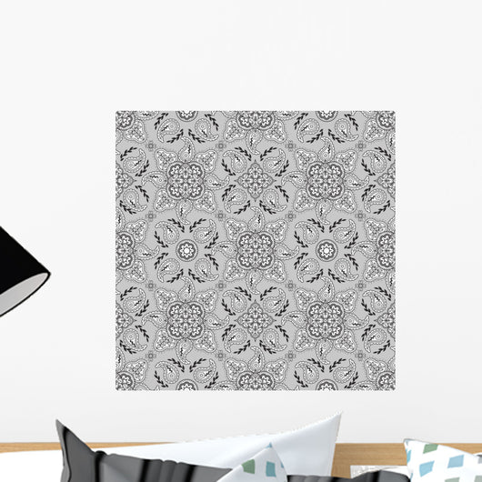 Gray Paisley Pattern Wall Decal