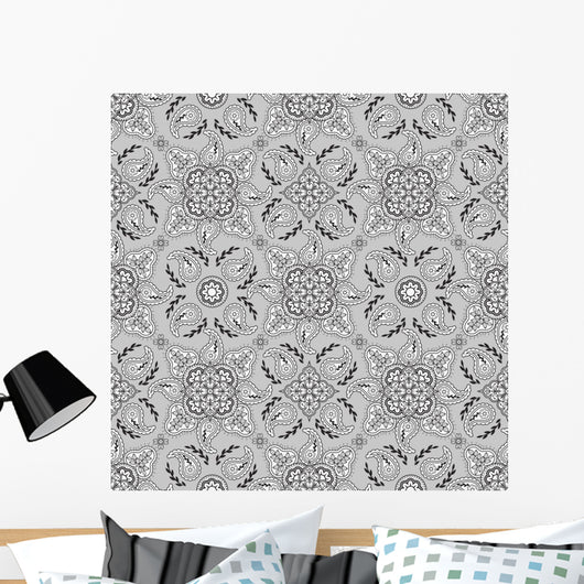 Gray Paisley Pattern Wall Decal