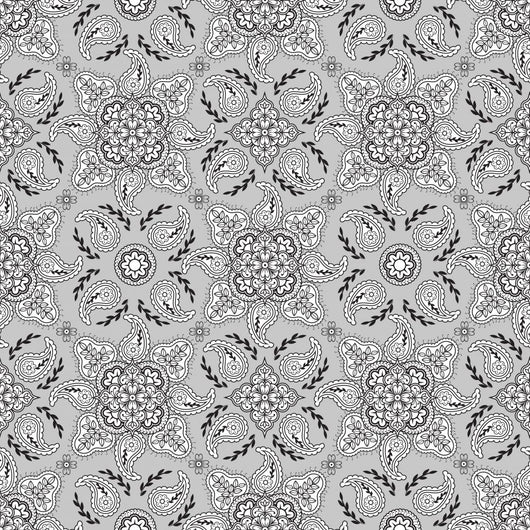 Gray Paisley Pattern Wall Decal