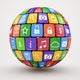 Colorful social media sphere Wall Decal