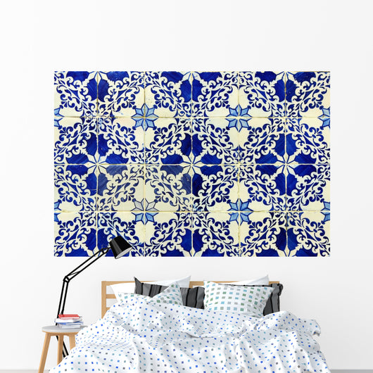 Blue Azulejos Portuguese Tiles Wall Decal
