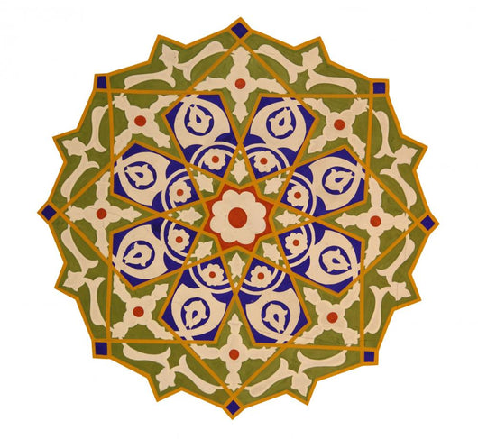 Closeup of a Colorful Oriental Mosaic Wall Decal