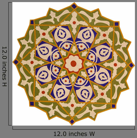 Closeup of a Colorful Oriental Mosaic Wall Decal