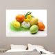 Daffodils and easter eggs Wall Mural