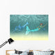 Mermaid Girl with Dolphins Wall Mural