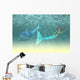 Mermaid Girl with Dolphins Wall Mural