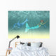 Mermaid Girl with Dolphins Wall Mural
