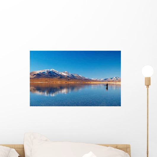 Fishing Mountain Lake Wall Decal