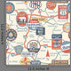 Vintage Vector Road Map Wall Decal