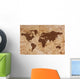 Old World map on creased and stained parchment paper Wall Mural