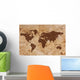 Old World map on creased and stained parchment paper Wall Mural