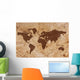 Old World map on creased and stained parchment paper Wall Mural