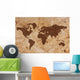 Old World map on creased and stained parchment paper Wall Mural