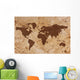 Old World map on creased and stained parchment paper Wall Mural
