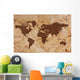 Old World map on creased and stained parchment paper Wall Mural