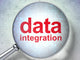 Information concept: optical glass with words Data Integration Wall Mural