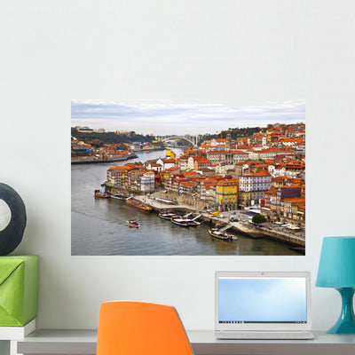 Portugal Porto Wall Mural shown on a wall