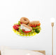Fresh bagels with cheese and fish Wall Decal