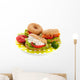 Fresh bagels with cheese and fish Wall Decal