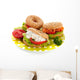 Fresh bagels with cheese and fish Wall Decal