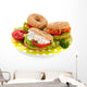 Fresh bagels with cheese and fish Wall Decal
