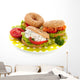 Fresh bagels with cheese and fish Wall Decal
