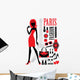 Fashionable Set with Silhouettes Wall Mural