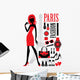 Fashionable Set with Silhouettes Wall Mural