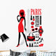 Fashionable Set with Silhouettes Wall Mural