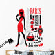 Fashionable Set with Silhouettes Wall Mural
