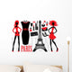 Fashionable Set with Silhouettes Wall Mural