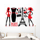 Fashionable Set with Silhouettes Wall Mural