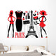 Fashionable Set with Silhouettes Wall Mural